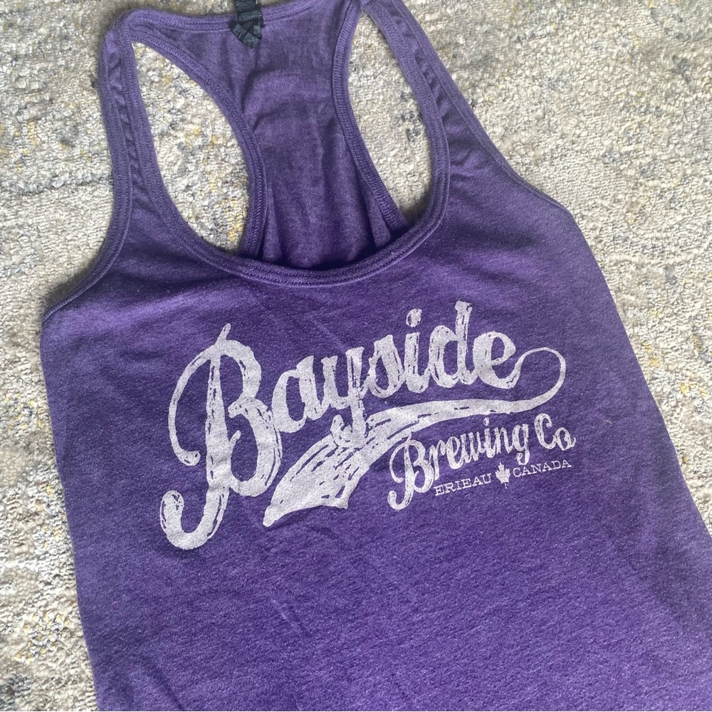 Purple Print Tank Bayside Brewing Erieau Ontario Racerback Top